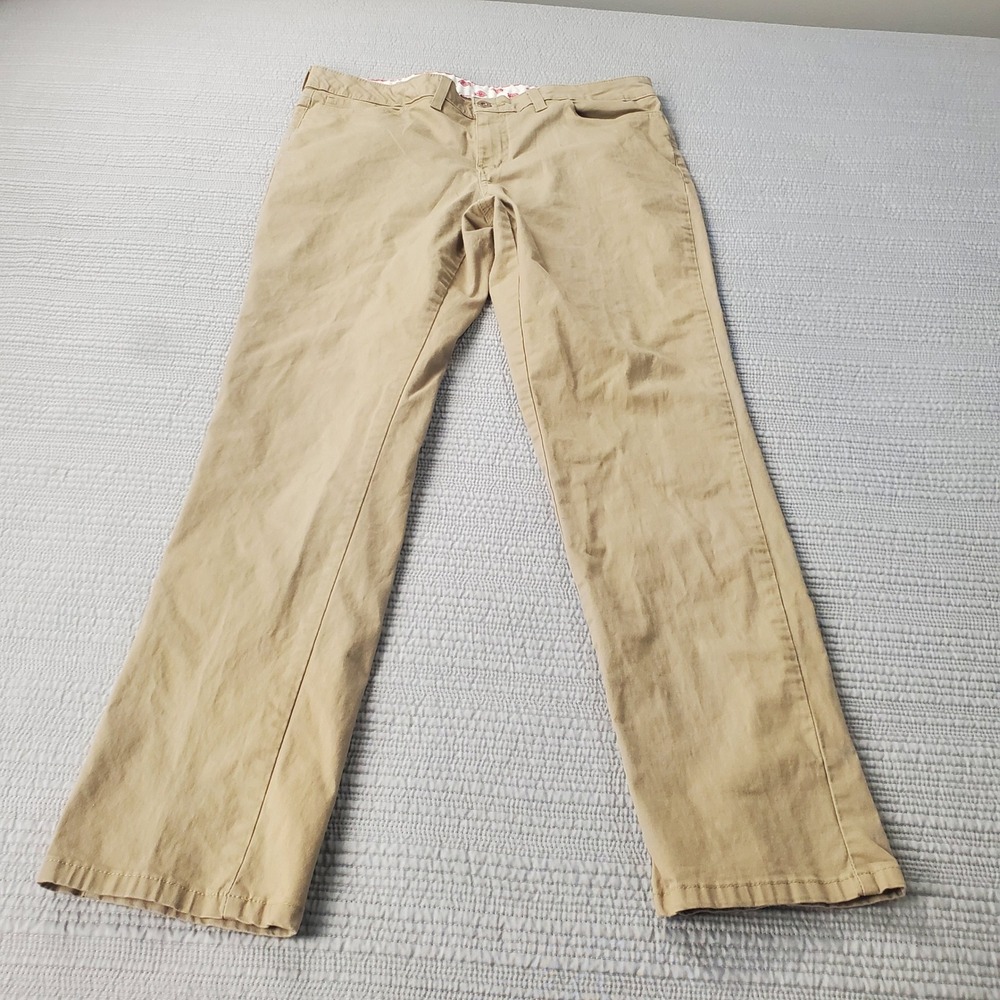 Dickies Straight Chino Pants Juniors 14R Khaki Tan Stretch School Uniform